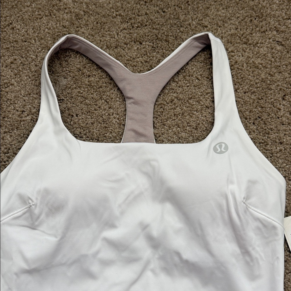 Lululemon White Racerback lightweight Tennis Dress with Built-In Shelf Bra - Picture 3 of 5